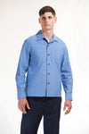 The cotton over-shirt - Mid blue