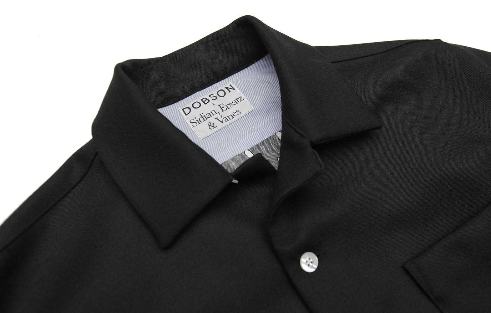 Limited Edition lined over-shirt - DOBSON x Sidian, Ersatz & Vanes - Black