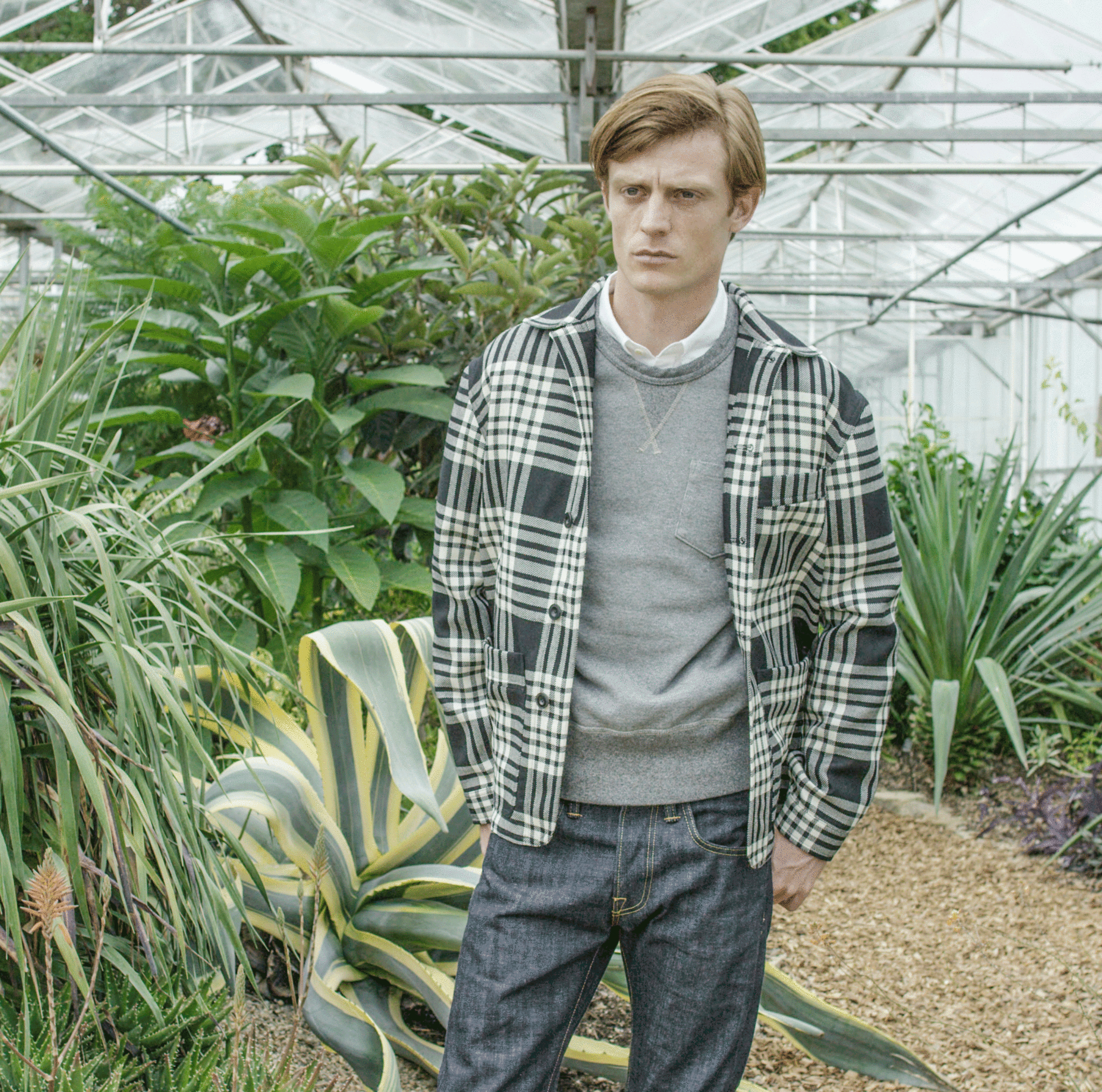 The wool work-jacket - Big Black and White check