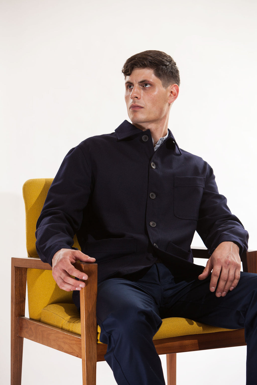 The wool work-jacket - Navy