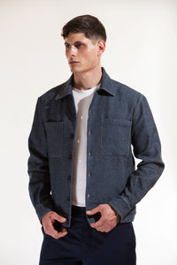 The lightweight cropped jacket - Denim fat twill