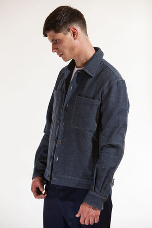 The lightweight cropped jacket - Denim fat twill