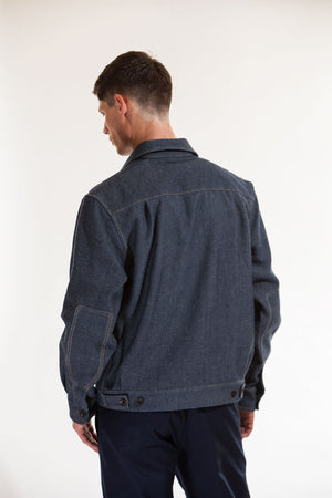 The lightweight cropped jacket - Denim fat twill